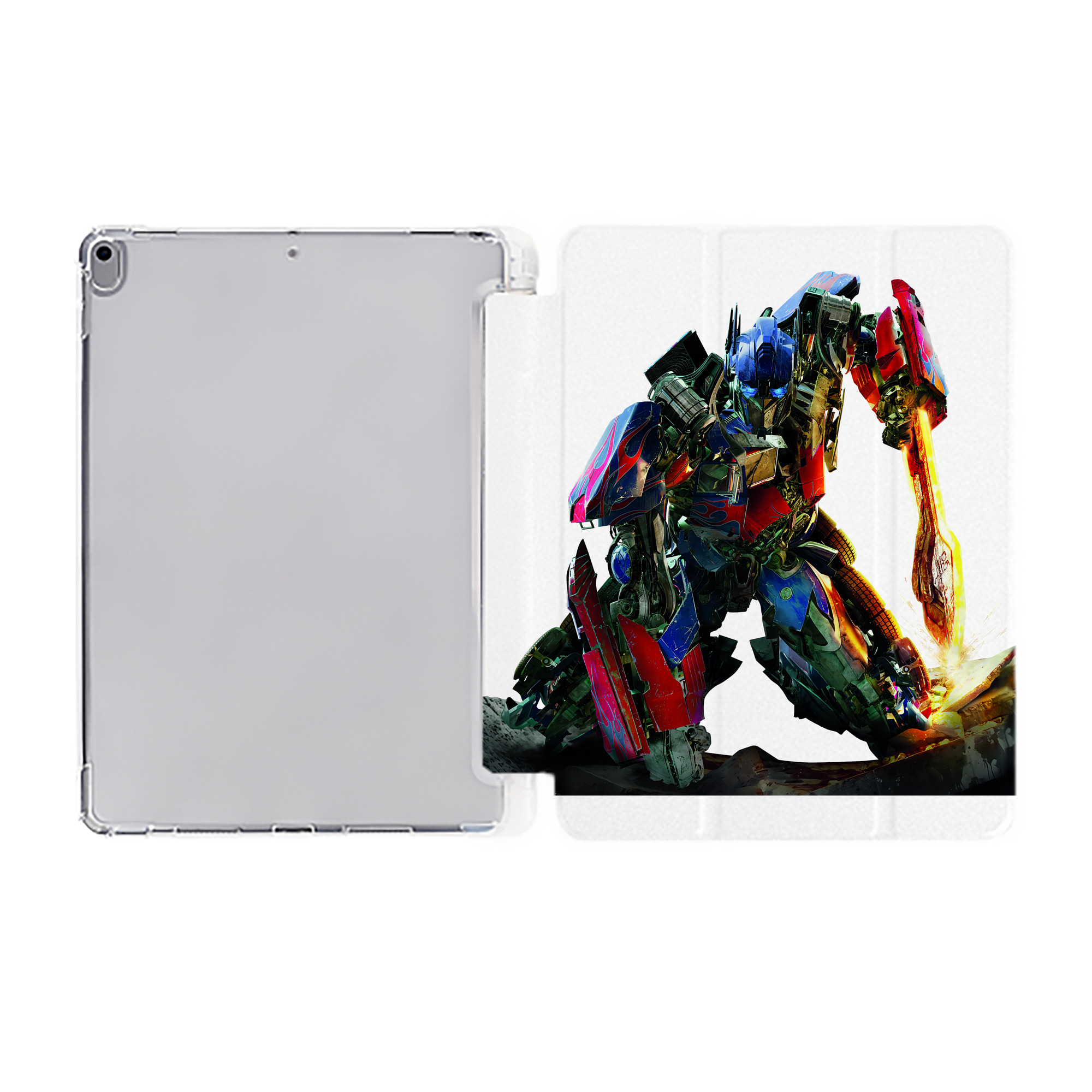 （画像用） Transformers トランスフォーマー IPad ケース ペン収納付き 三つ折りスタンド PUレザー×シリコン 対応機種9.5/10.5/10.9インチ